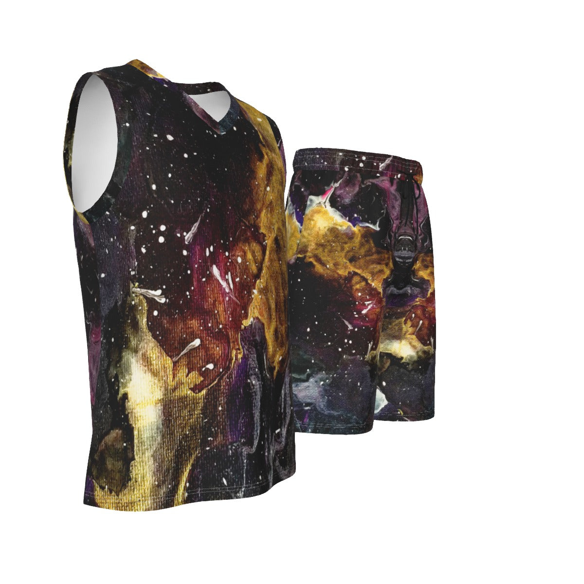 Galactic Clouds Men's V Neck Basketball Suit