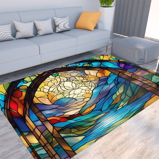 Stained Glass Doorway to Paradise Foldable Rectangular Thickened Floor Mat