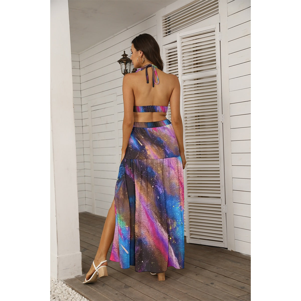 Explosive Nebula Women's Tie Back Wrap Dress