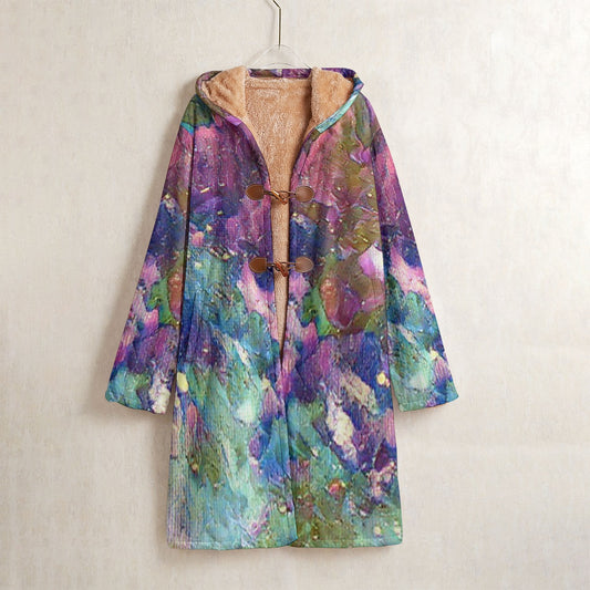 Galactic Love Pastel Horn Button Long Fleece Windbreaker