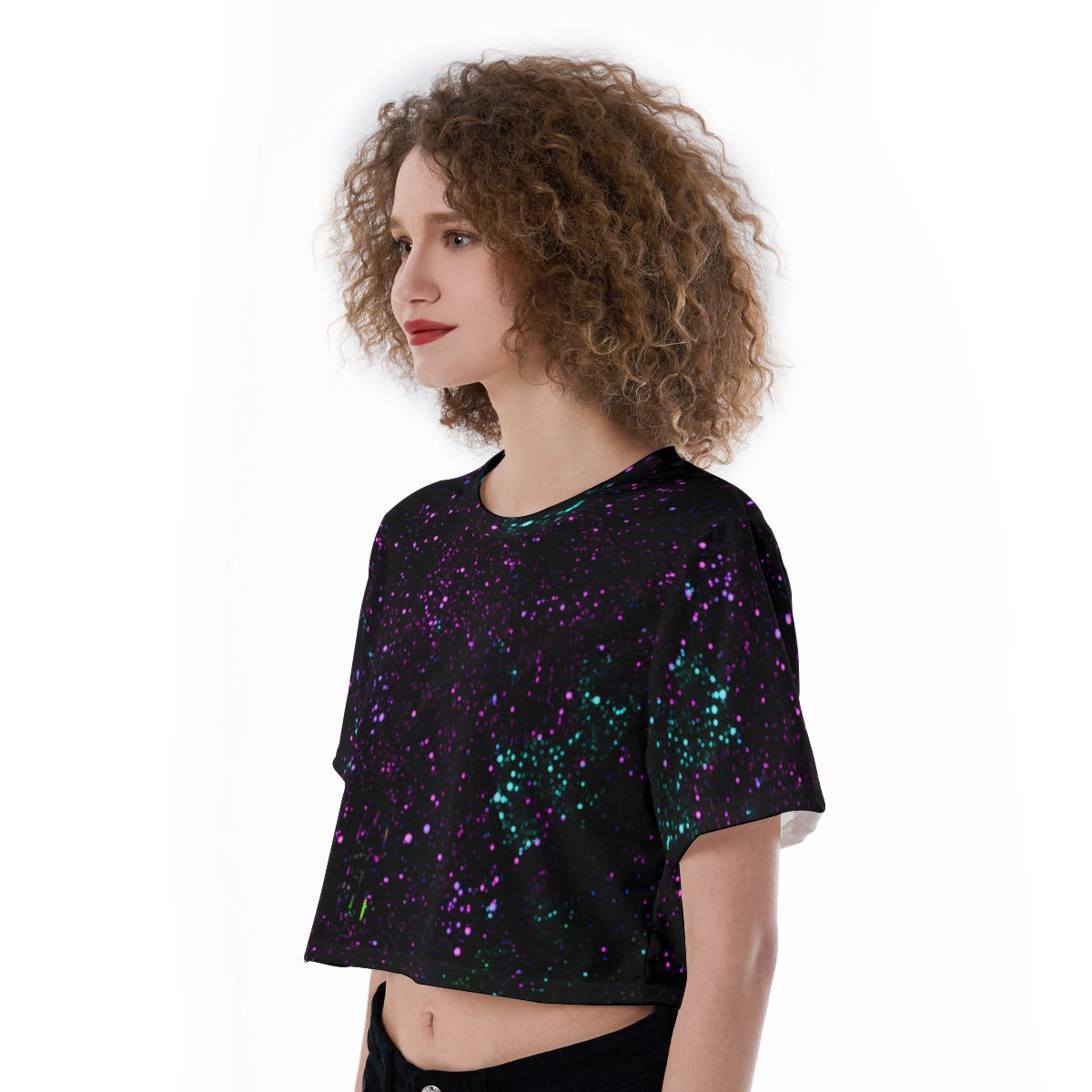 Night Sky Purple Cropped T-Shirt
