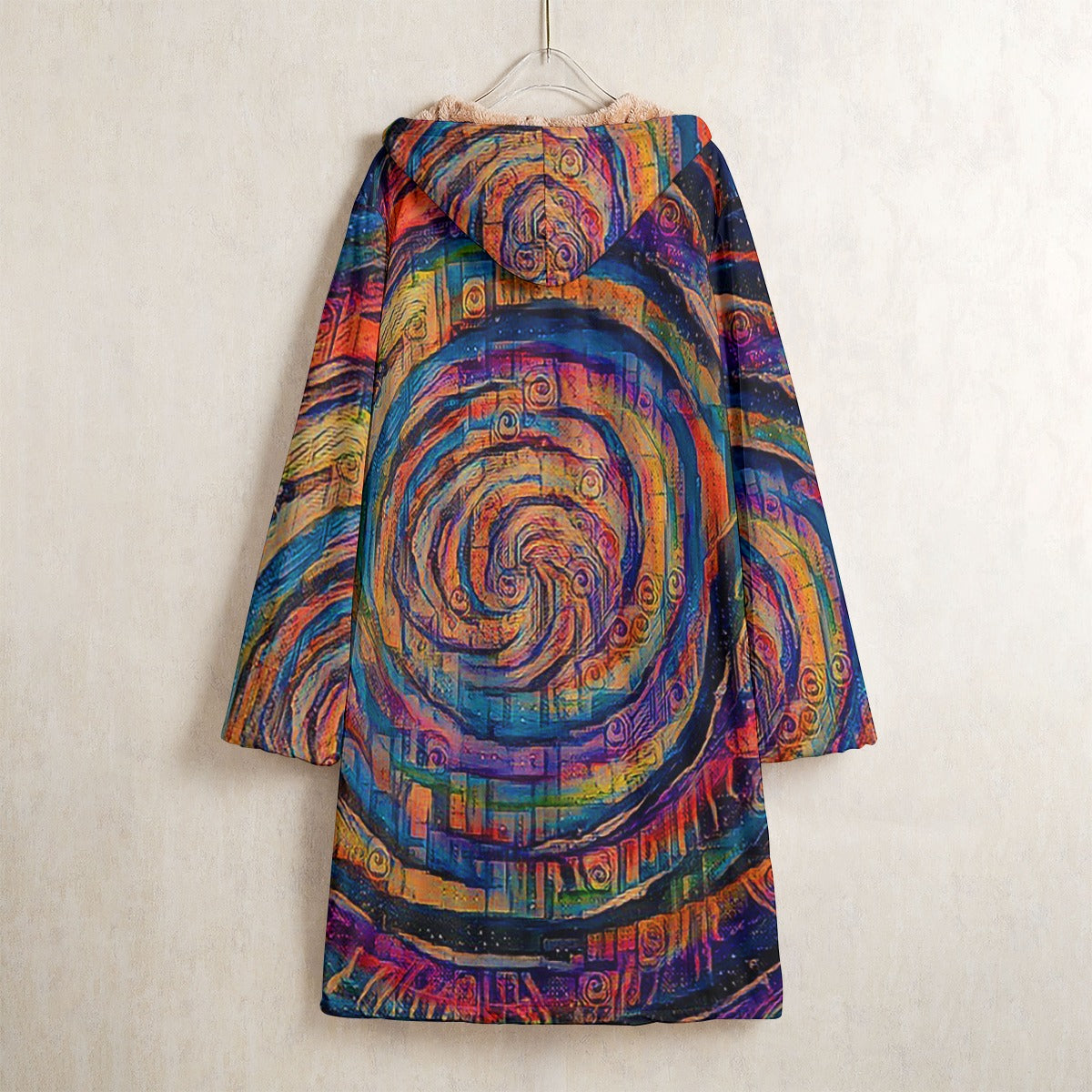 Whirlpool Rainbow Horn Button Long Fleece Windbreaker
