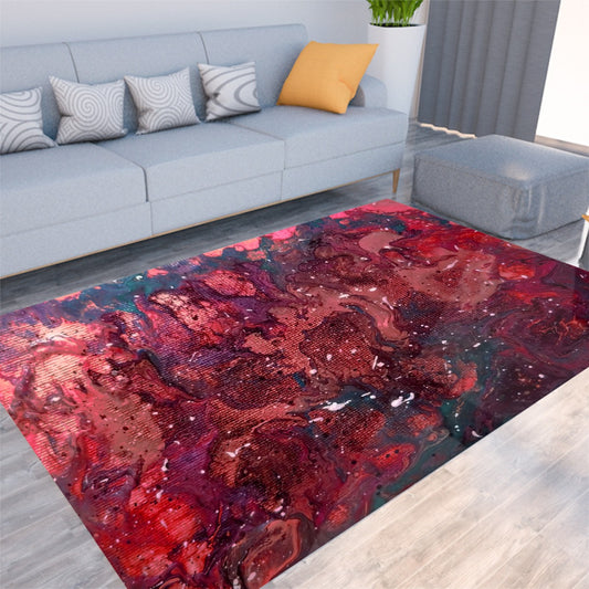 Heaven Meets Universe Red Foldable Rectangular Thickened Floor Mat