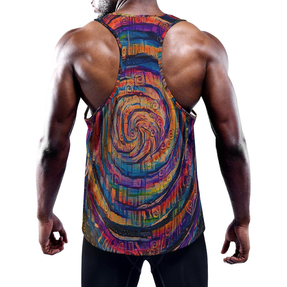 Music is Light/ Galactic Whirlpool Men's Slim Y-Back Muscle Tank Top