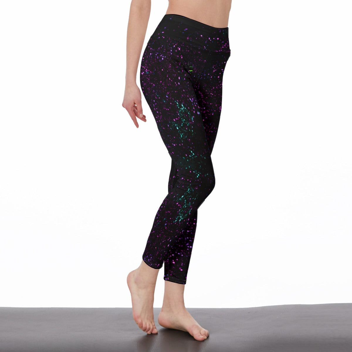 Night Sky Purple Women's High Waist Leggings | Side Stitch Closure