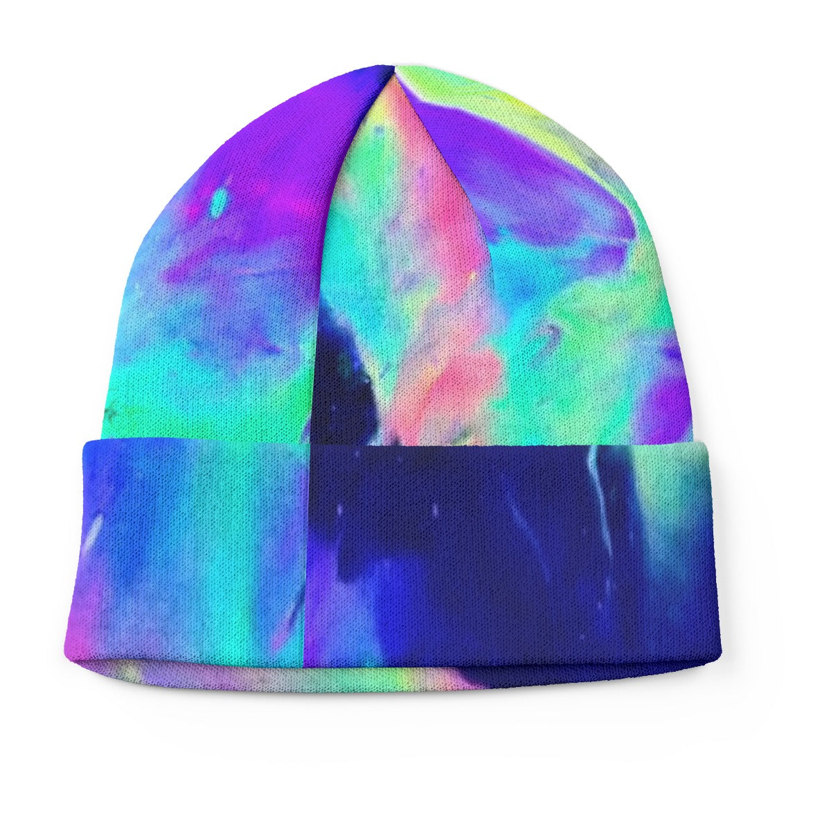 Neon Galactic Rainbow Knitted Hat