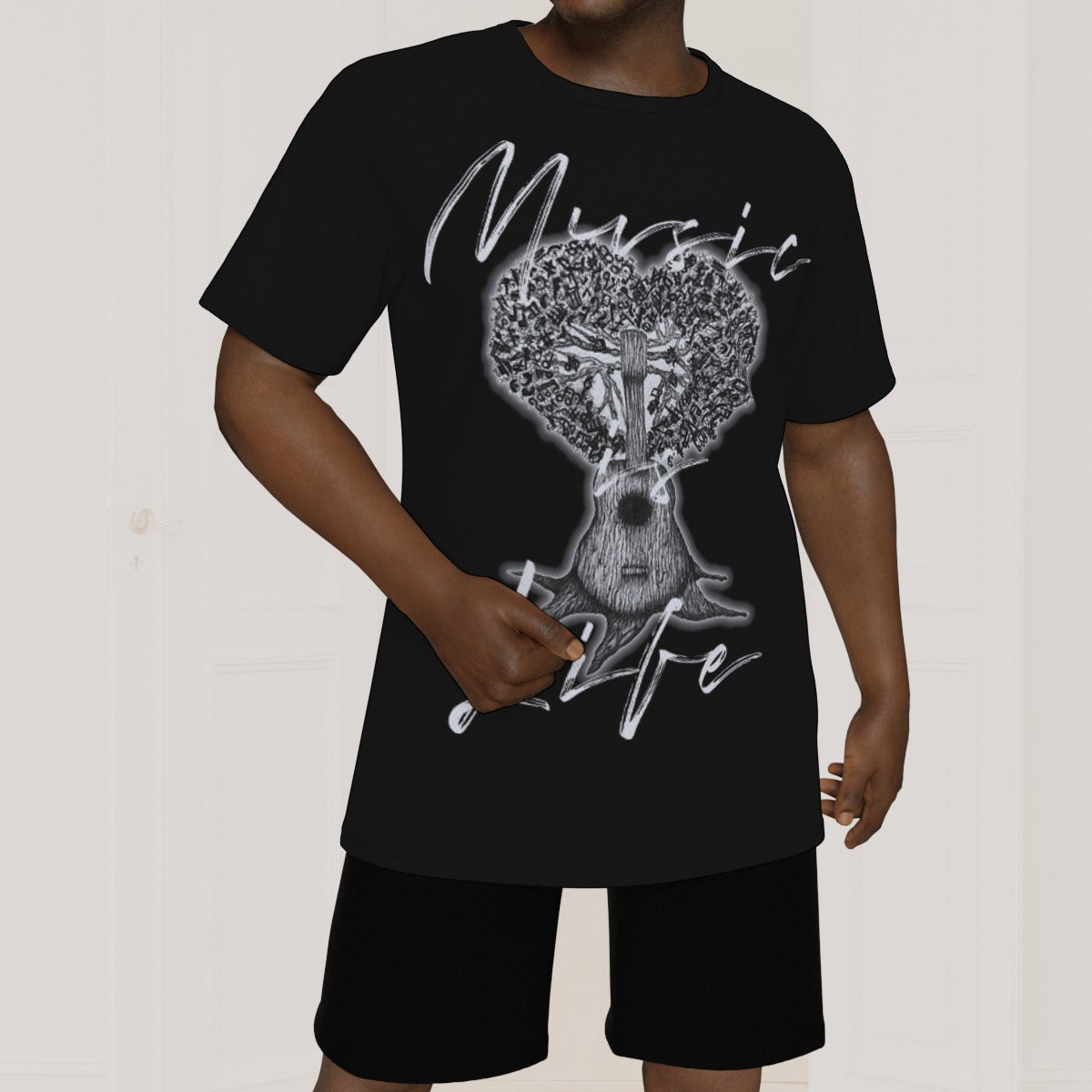 Music is Life Men's T-shirt | Birdseye