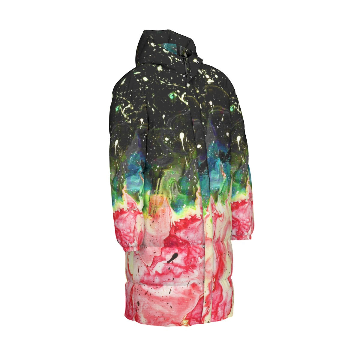 Galactic Fire Unisex Long Down Jacket