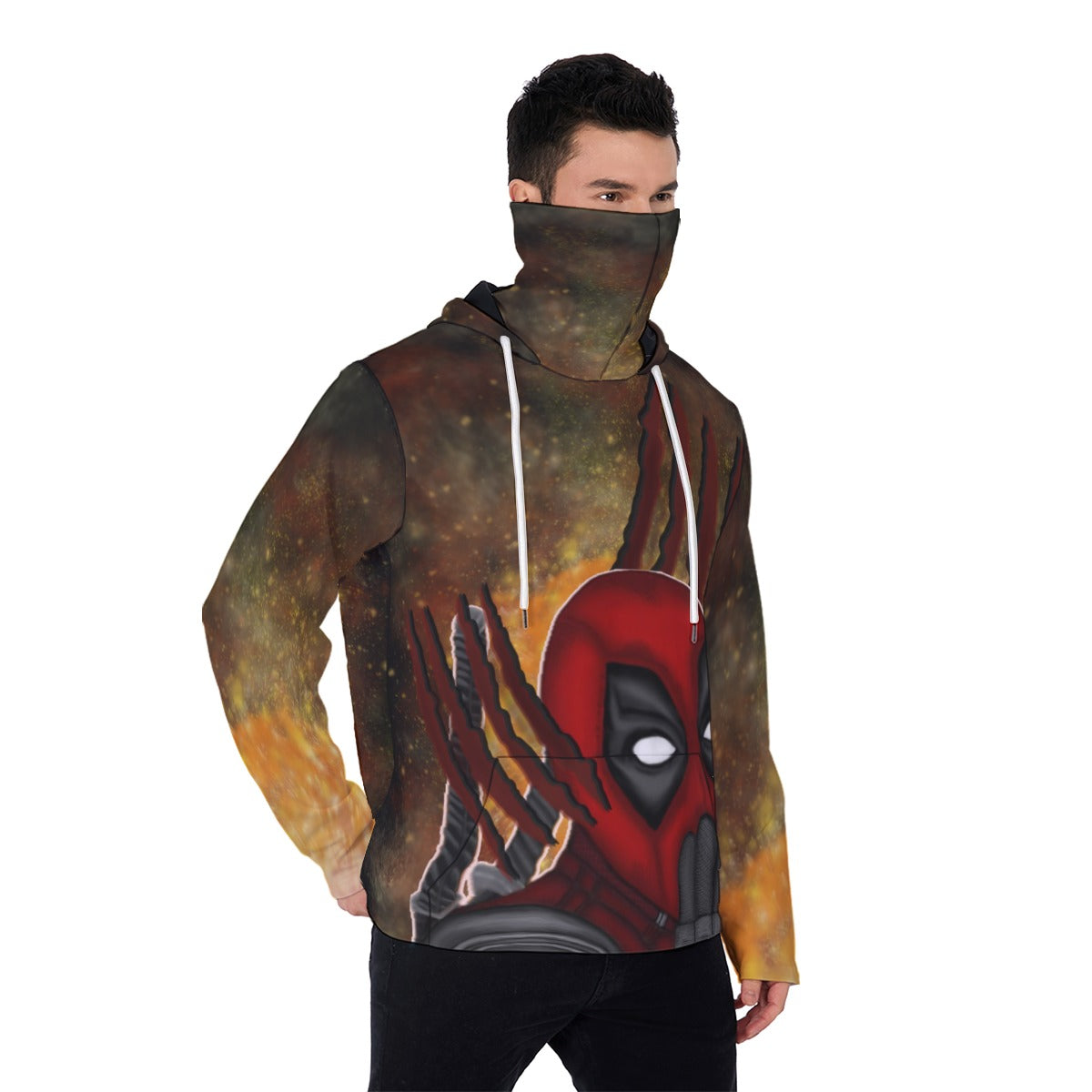 Deadpool/Wolverine Men's Heavy Fleece Hoodie With Mask