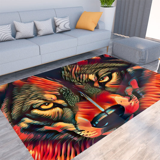 Fiery Wolf Foldable Rectangular Thickened Floor Mat