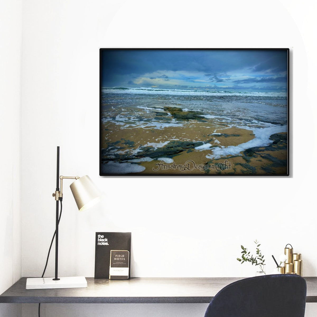 Beach Comber Black Frame Mural