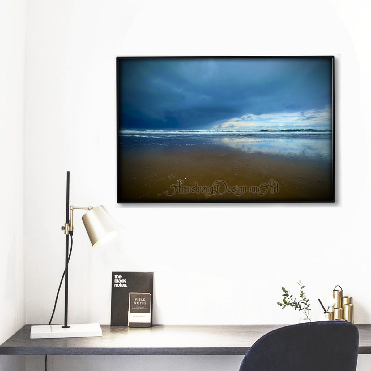 Seascape Black Frame Mural