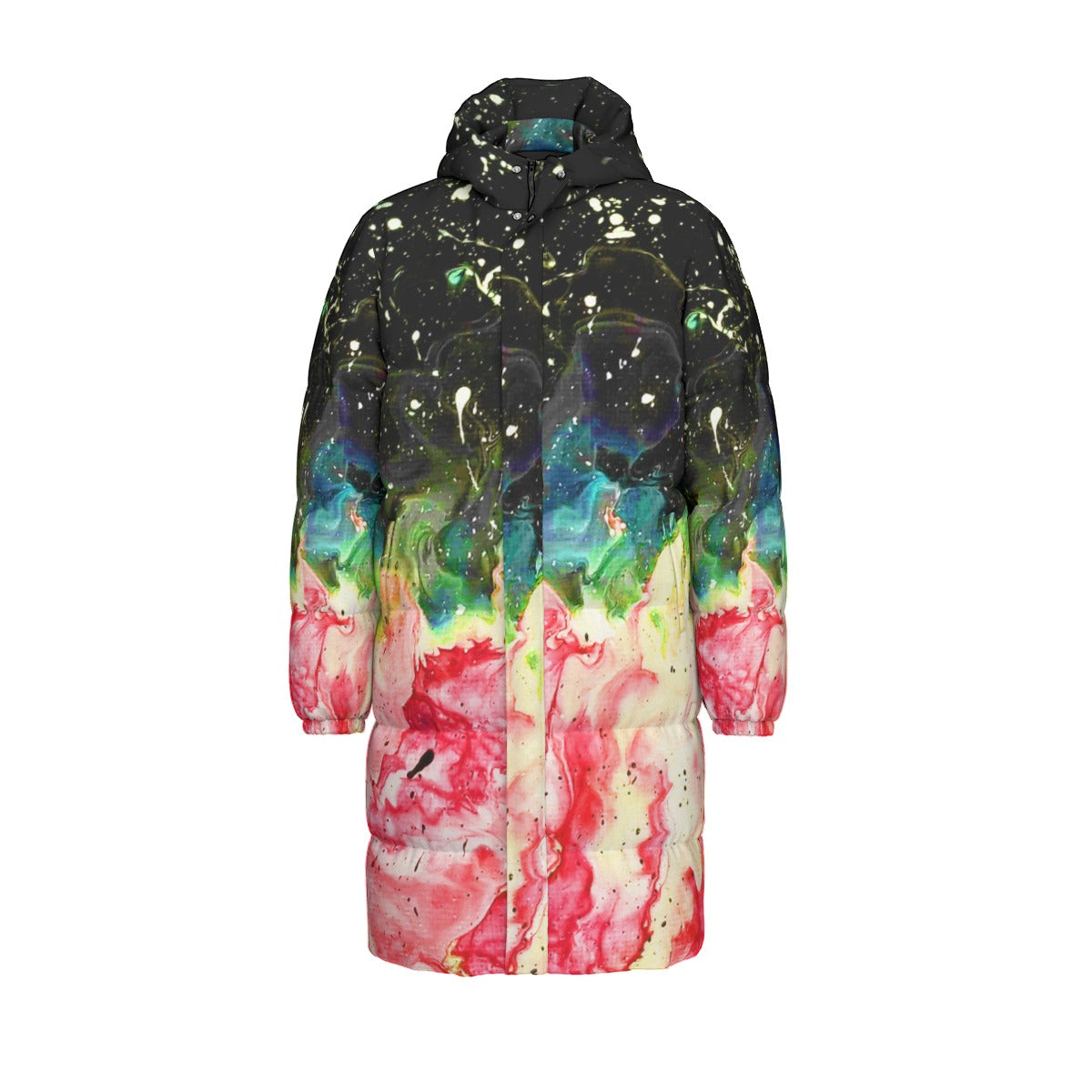 Galactic Fire Unisex Long Down Jacket