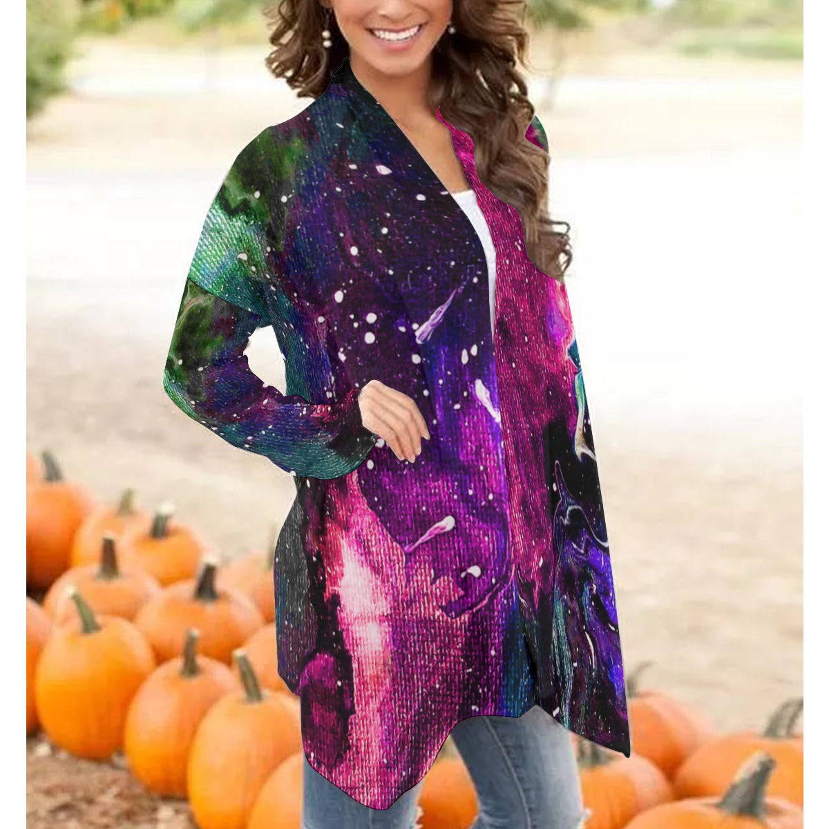 Galactic Clouds Women's Cardigan With Long Sleeve