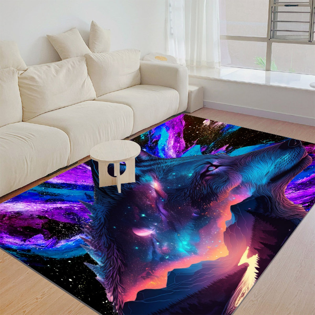 Galactic Wolf Foldable Rectangular Thickened Floor Mat