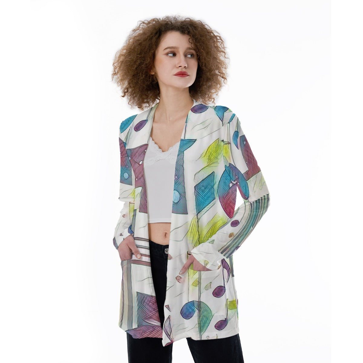 Music Notes Women's Cover With Pocket