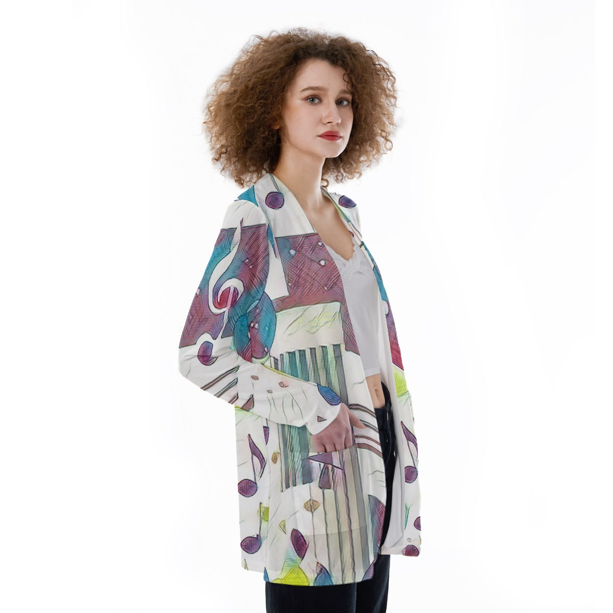 Music Notes Women's Cover With Pocket