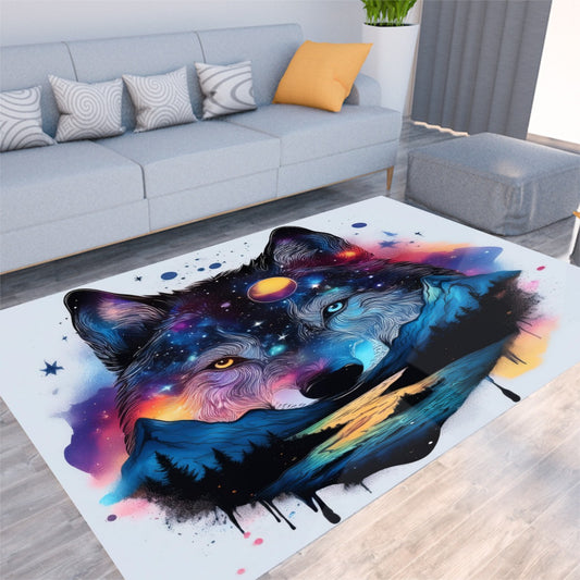 Galactic River Wolf Foldable Rectangular Thickened Floor Mat