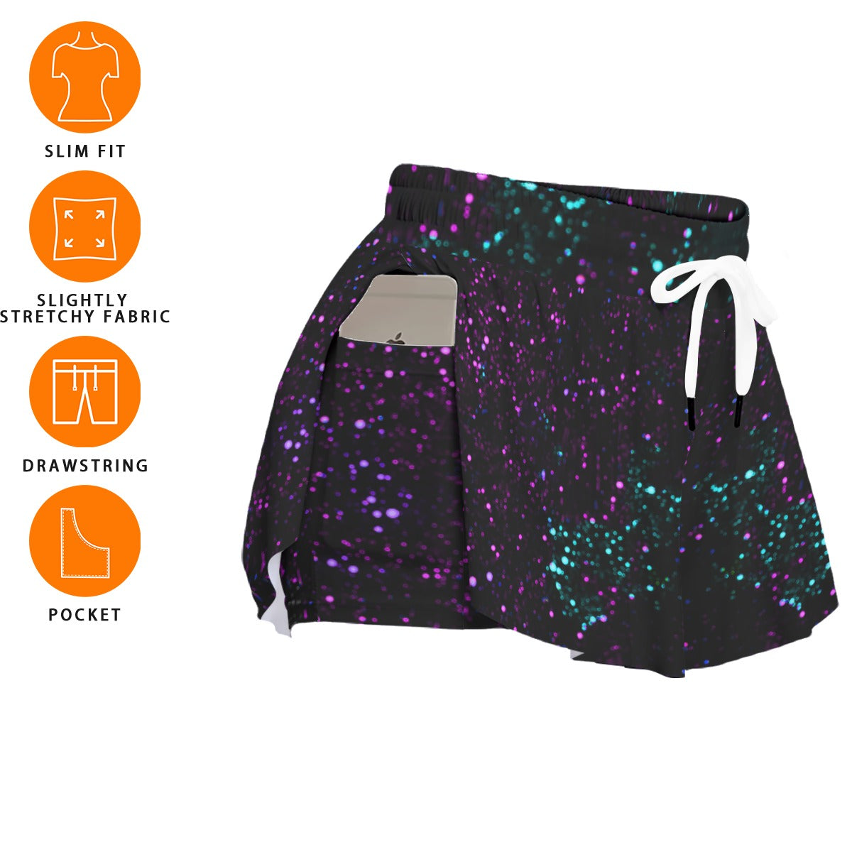 Night Sky Purple Women's Sport Skorts With Pocket