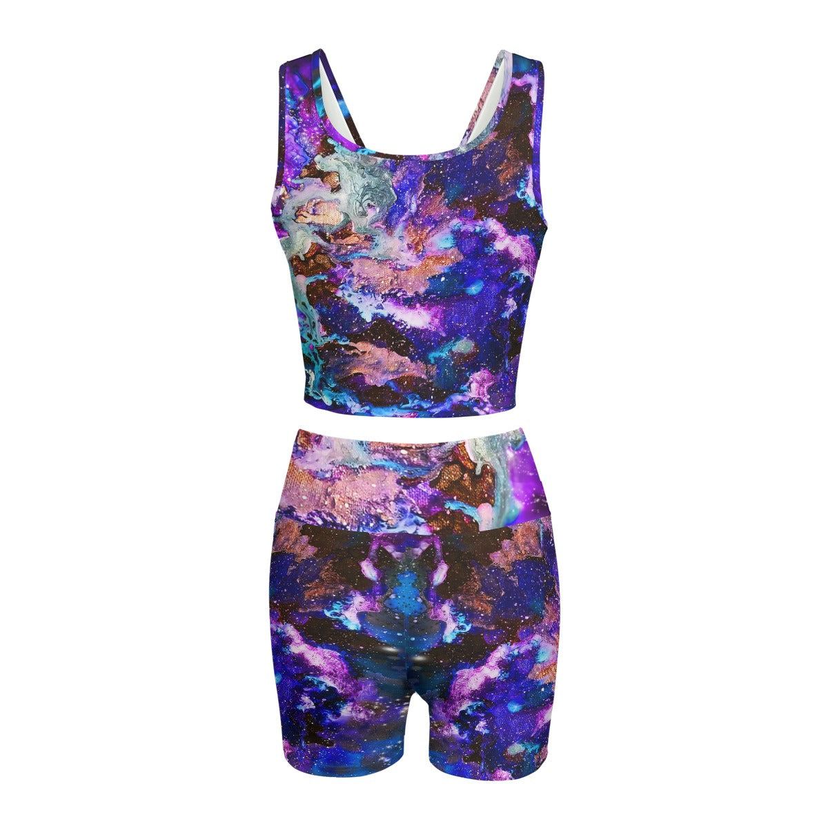 Purple Blue Galaxy Women's Yoga Set