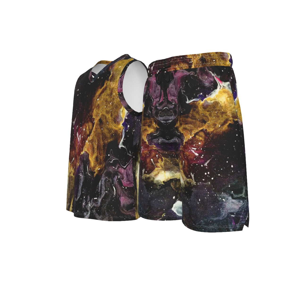 Galactic Clouds Men's V Neck Basketball Suit