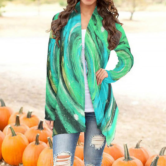 Infinite Teal Women's Cardigan With Long Sleeve
