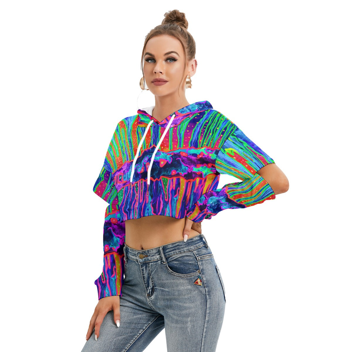 Mystic Cave Women's Heavy Fleece Hoodie With Hollow Out Sleeve