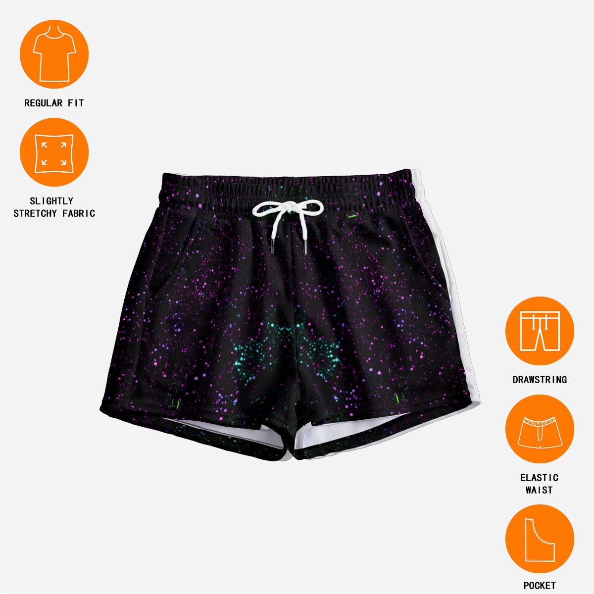 Night Sky Purple Women's Casual Shorts