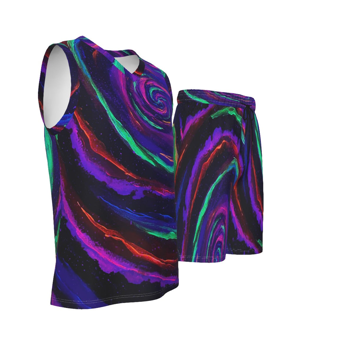 Galactic Rabbit Hole Men's V Neck Basketball Suit