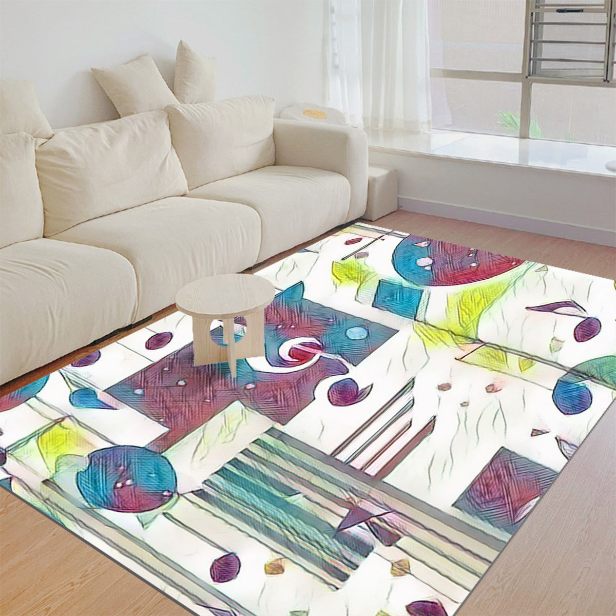 Music Notes Foldable Rectangular Thickened Floor Mat