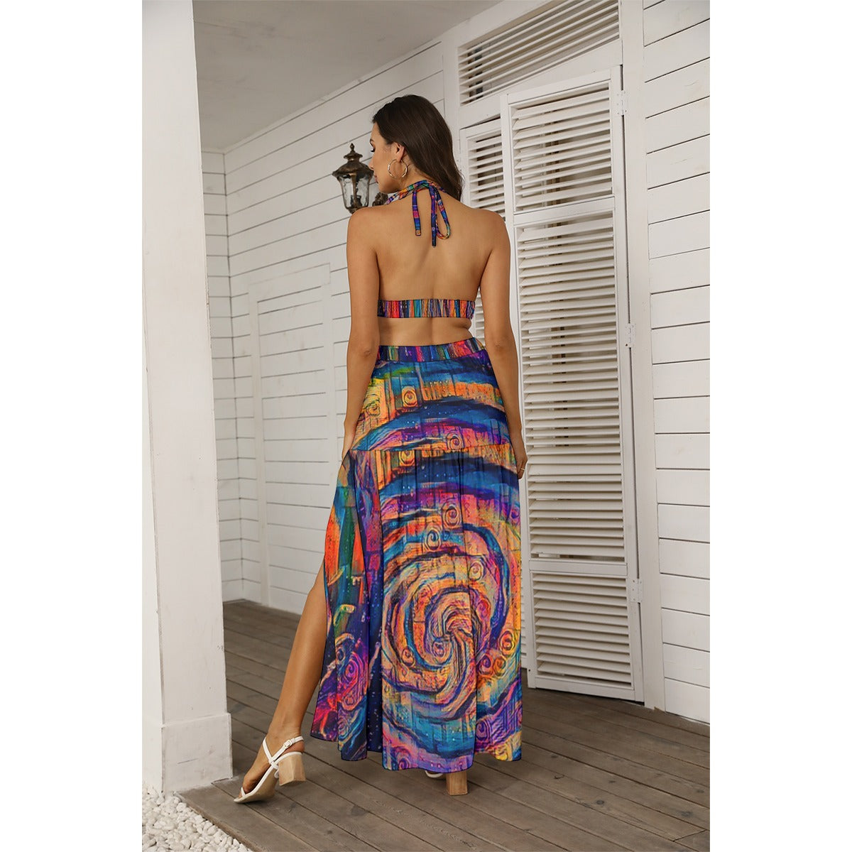 Galactic Whirlpool Women's Tie Back Wrap Dress