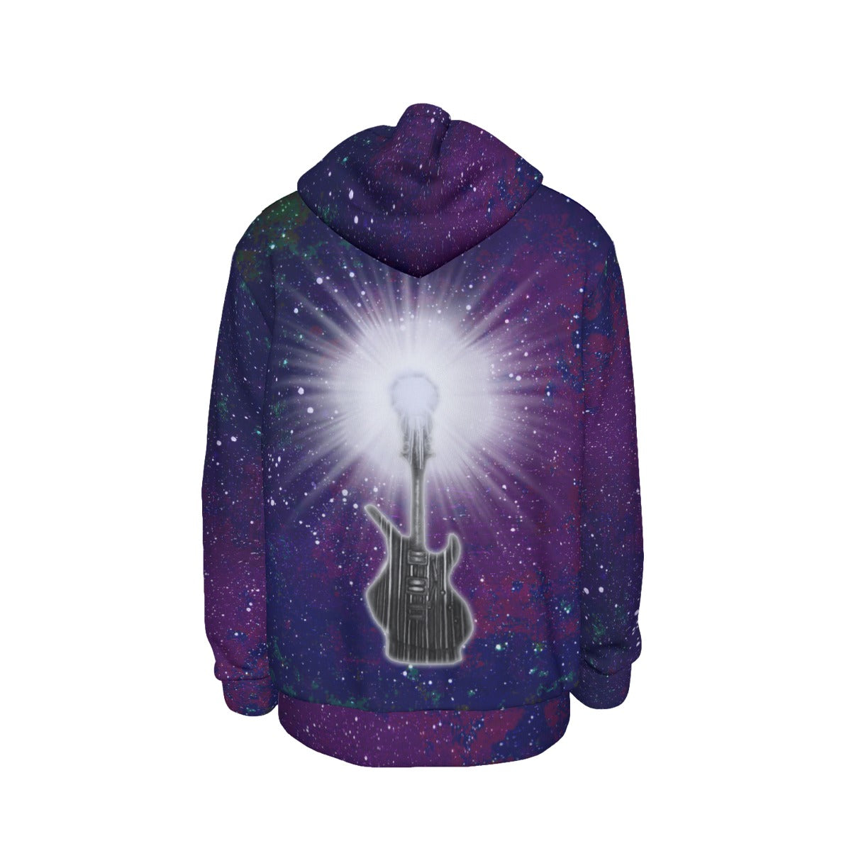 Music is Light/Galactic Atmosphere Men's Thicken Pullover Hoodie With Inner Hood（TALL)