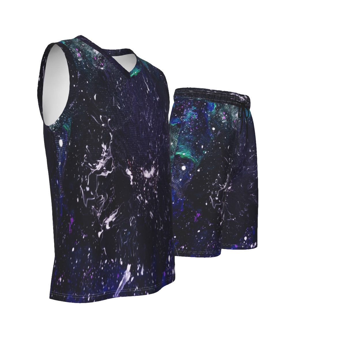 Galactic Darkness Men's V Neck Basketball Suit