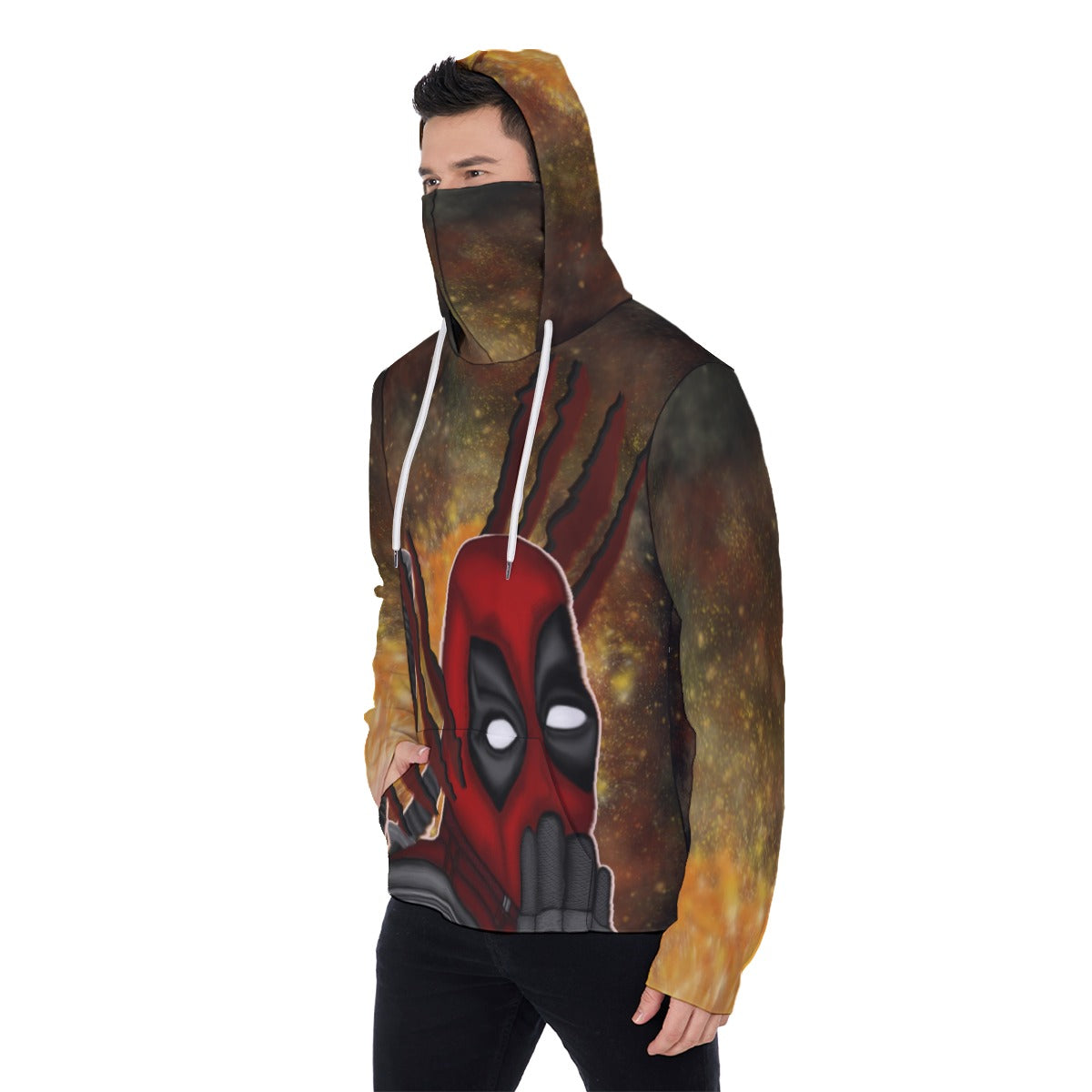 Deadpool/Wolverine Men's Heavy Fleece Hoodie With Mask