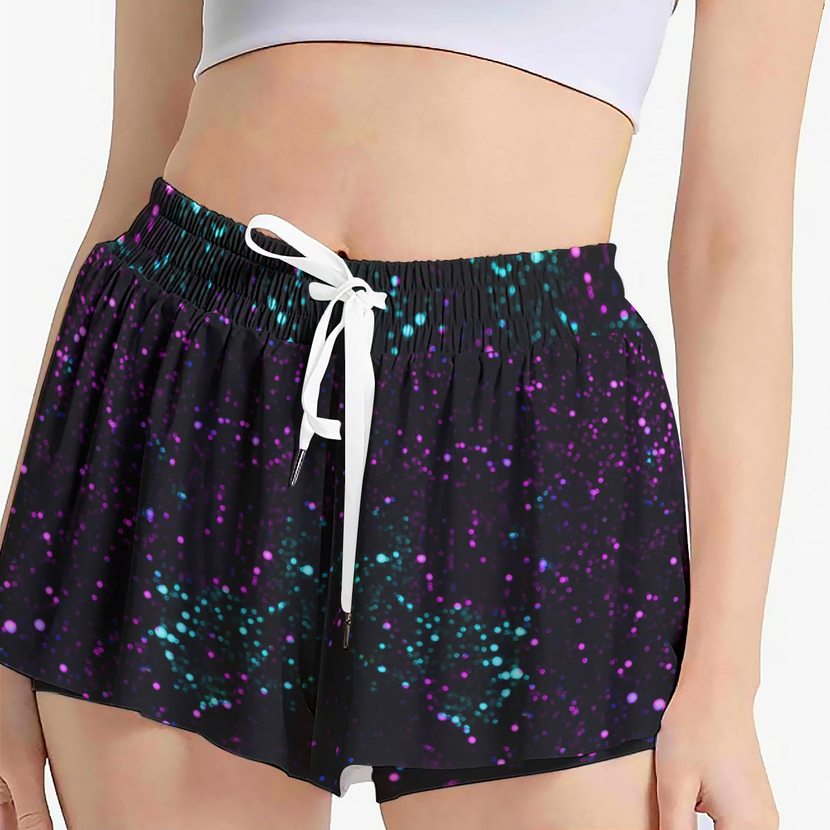 Night Sky Purple Women's Sport Skorts With Pocket