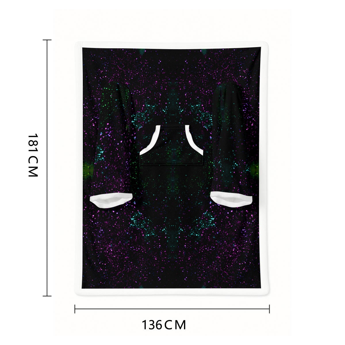 Night Sky Purple Cozy Wearable Blanket with Sleeves