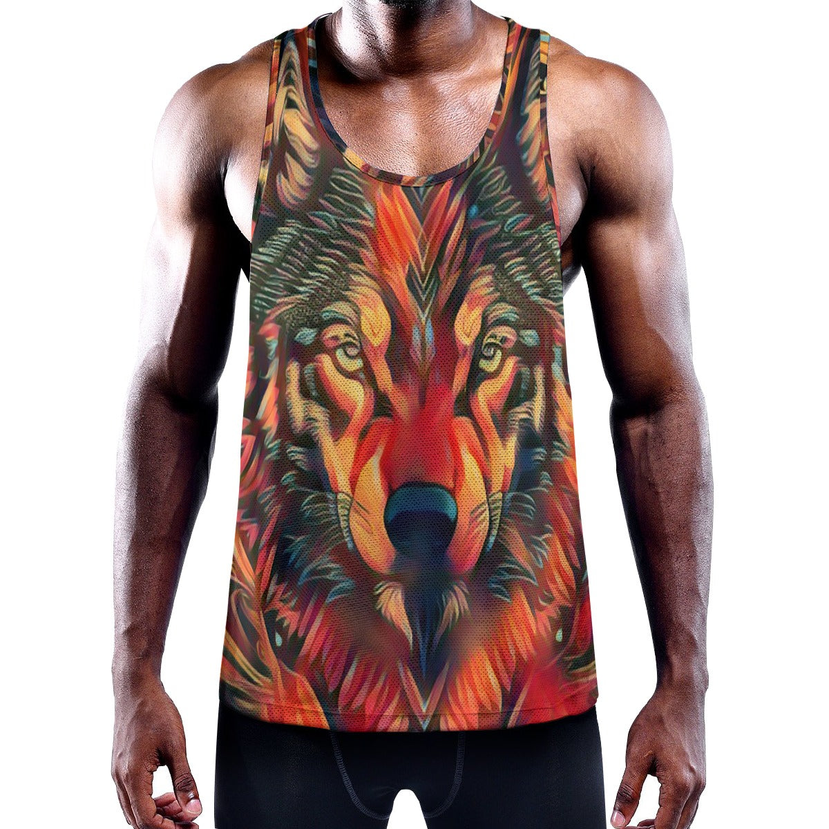 Fiery Wolf Men's Slim Y-Back Muscle Tank Top