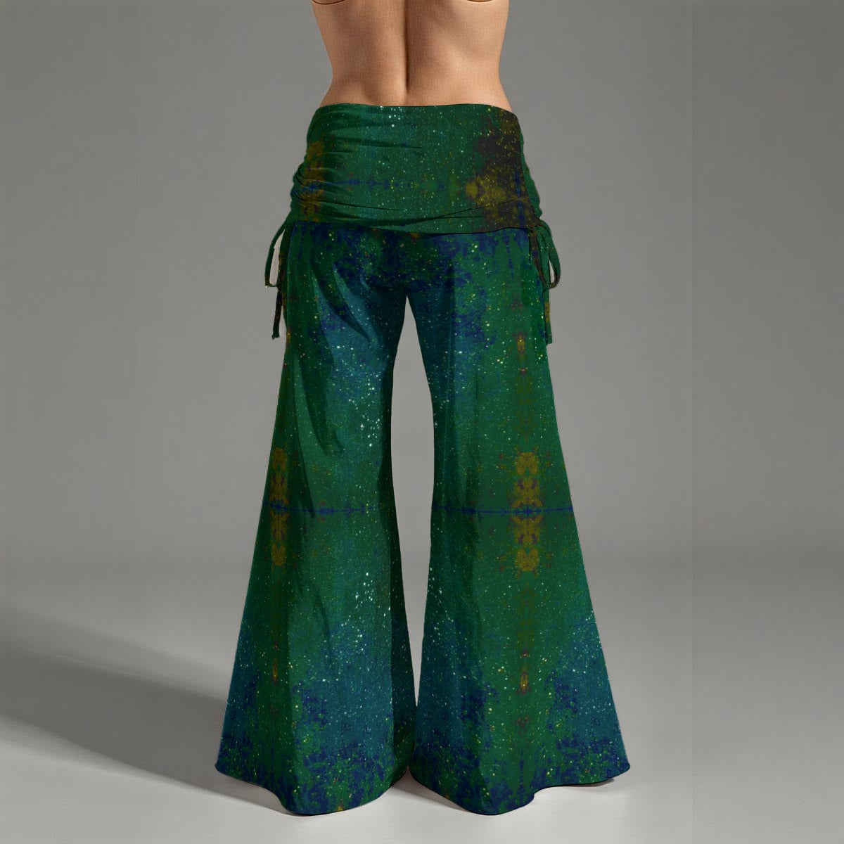 Galactic Atmosphere Teal Women's High Waist Wide Leg Pants