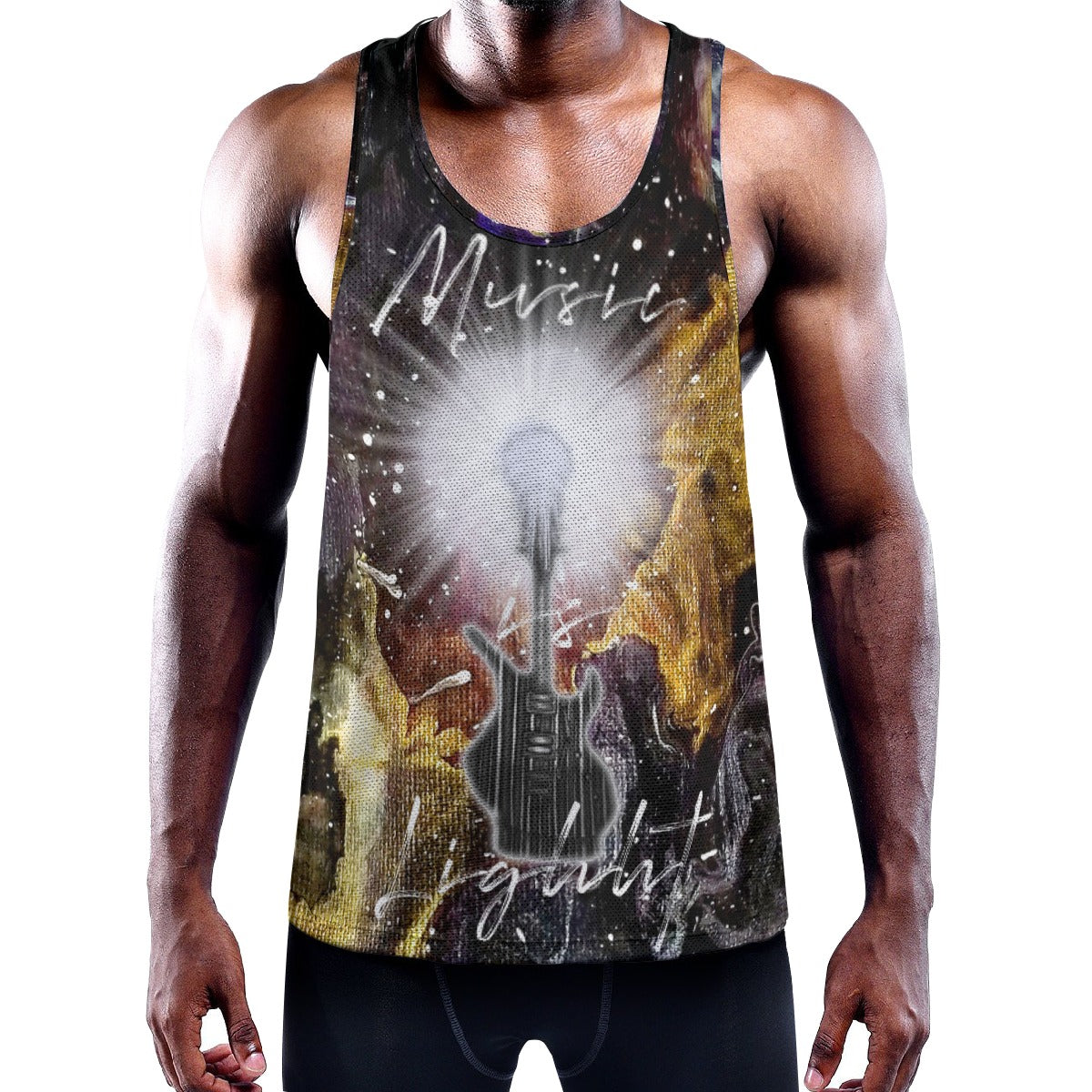 Music is Light Men's Slim Y-Back Muscle Tank Top