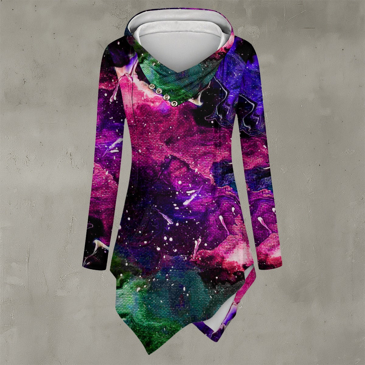 Galactic Clouds Women's Asymmetric Hem Hoodie