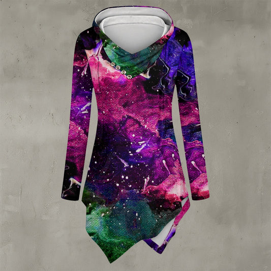 Galactic Clouds Women's Asymmetric Hem Hoodie