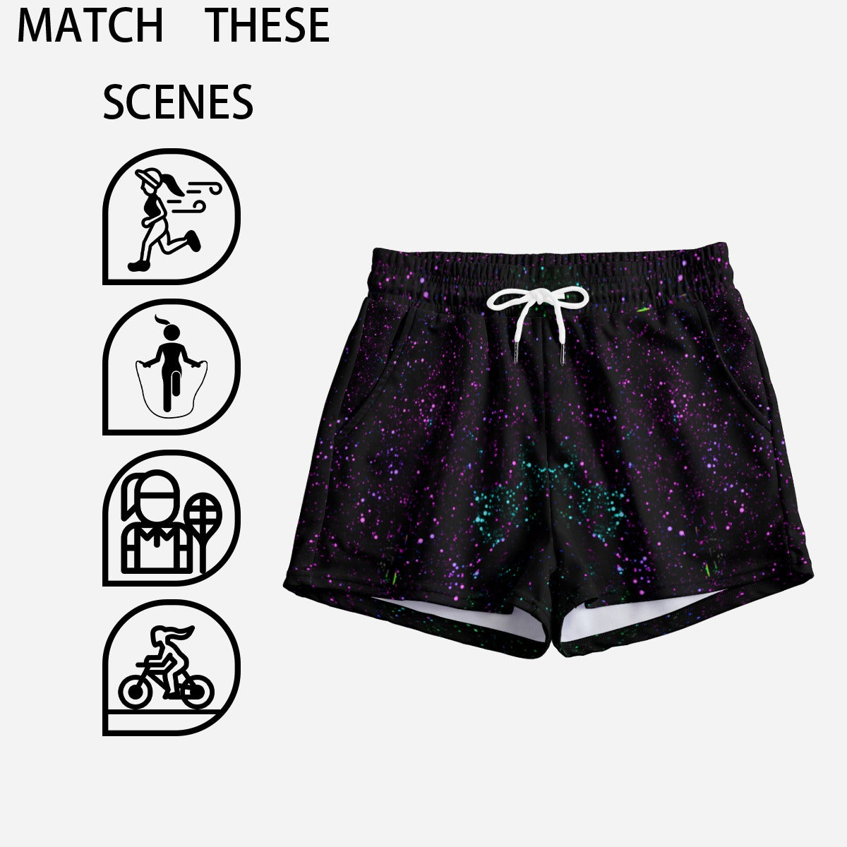 Night Sky Purple Women's Casual Shorts