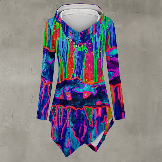 Mystic Cave Women's Asymmetric Hem Hoodie