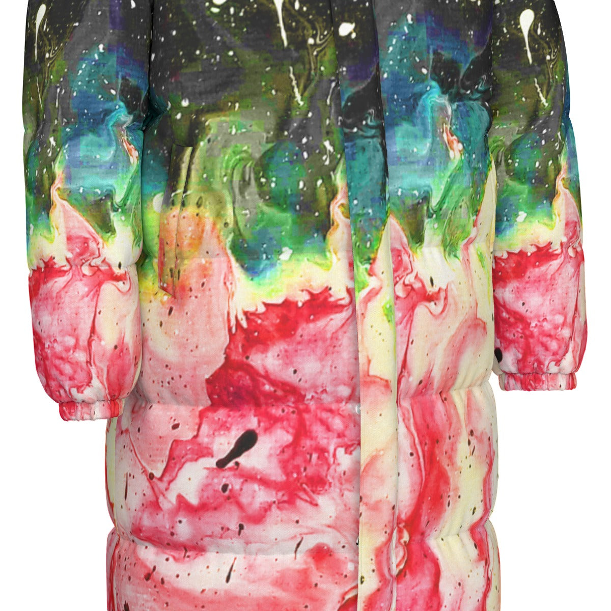 Galactic Fire Unisex Long Down Jacket