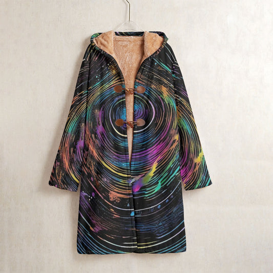 Infinite Rainbow Men's Horn Button Long Fleece Windbreaker