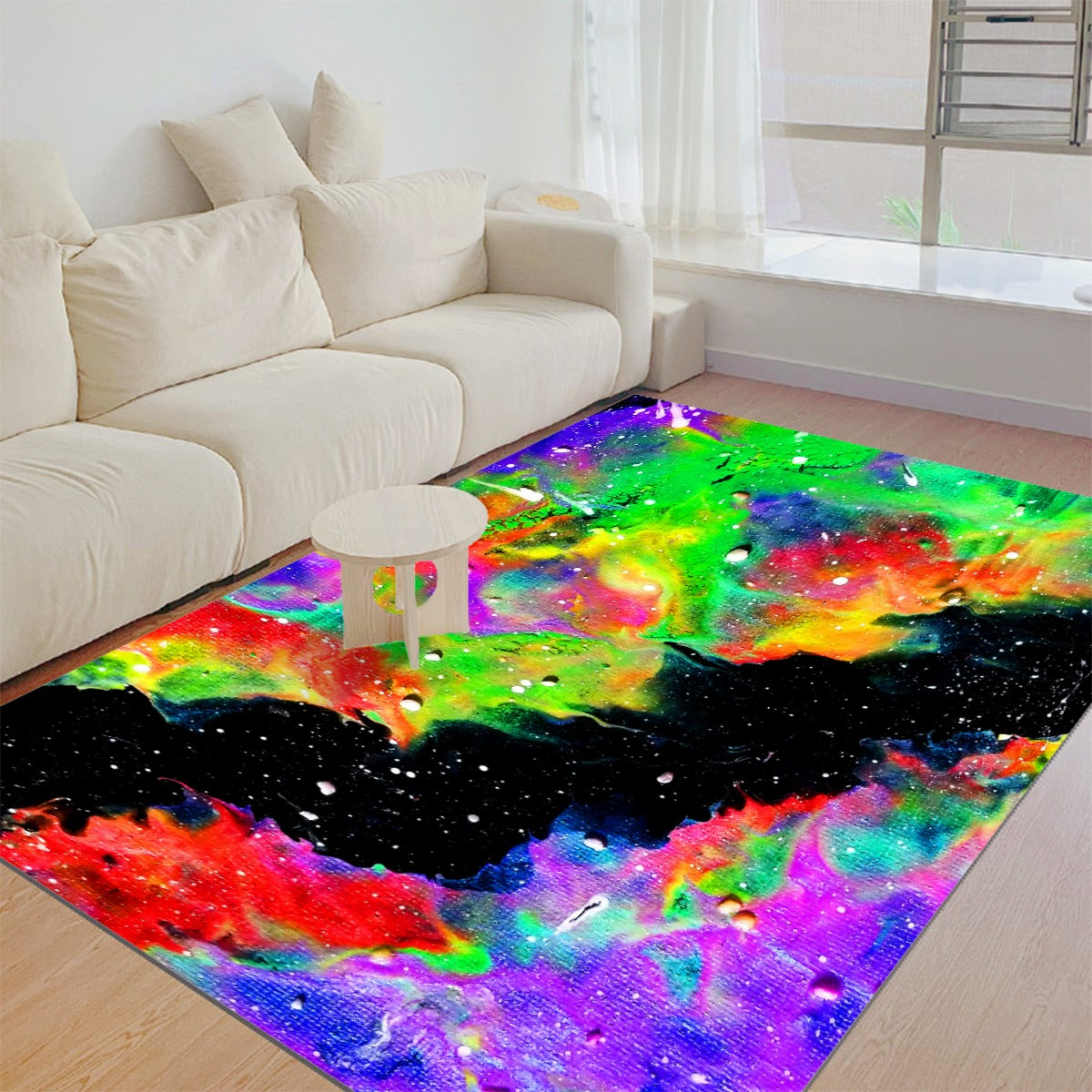 Galactic Rainbow Foldable Rectangular Thickened Floor Mat