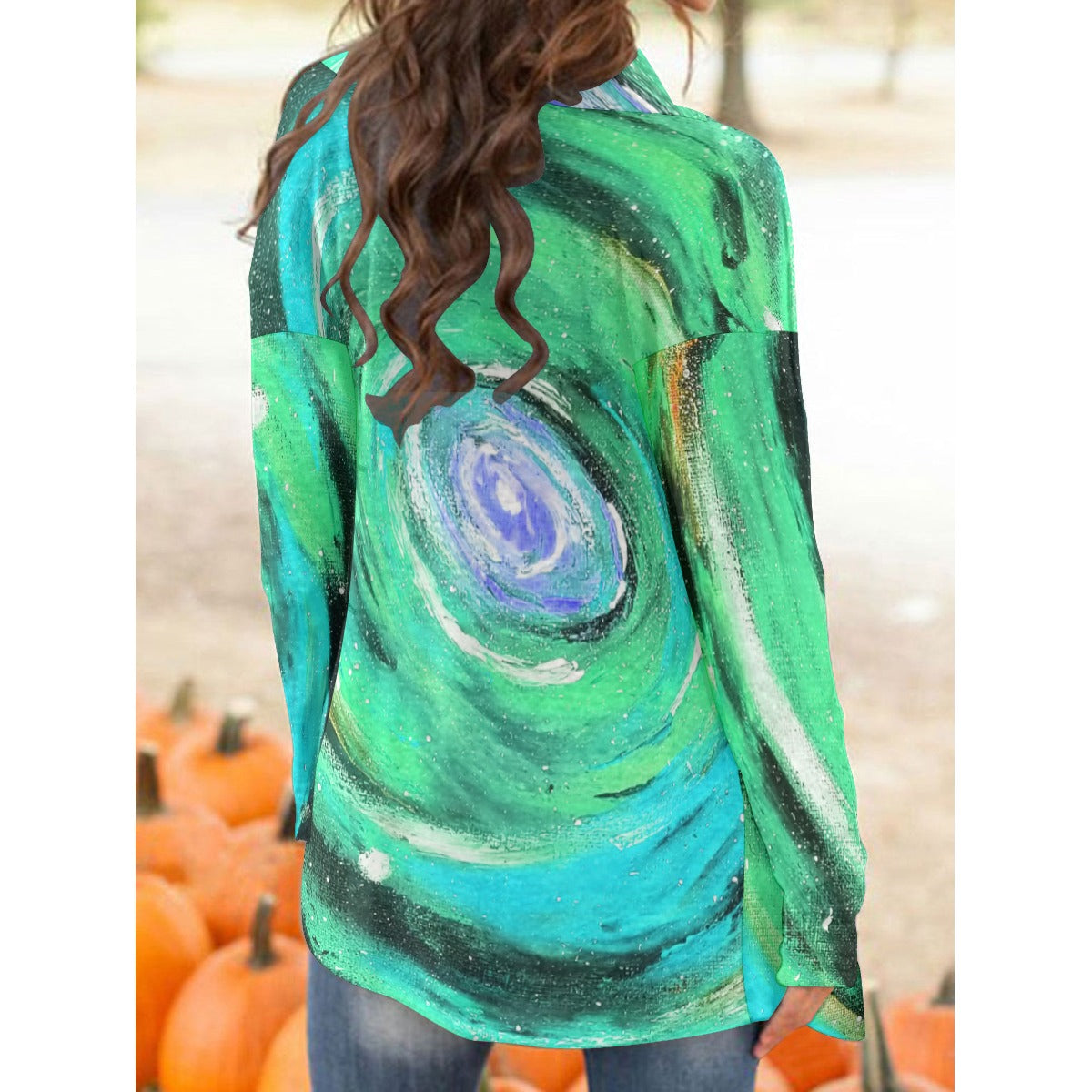 Infinite Teal Women's Cardigan With Long Sleeve