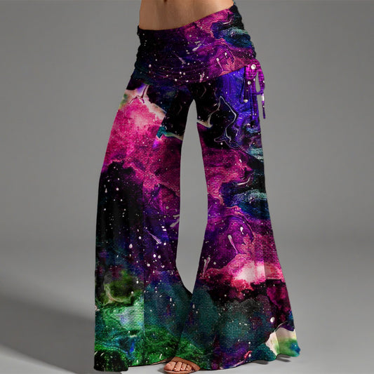 Galactic Clouds Women's High Waist Wide Leg Pants