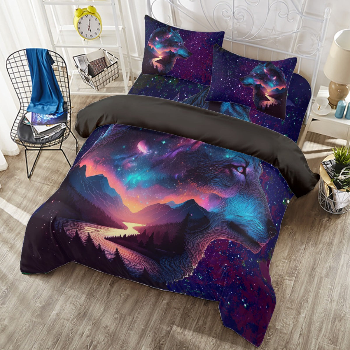 Wolf Galaxy Four-piece Duvet Cover Set