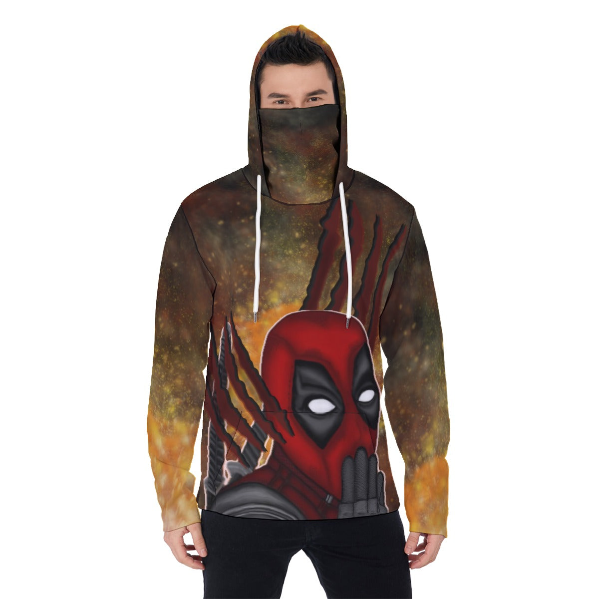 Deadpool/Wolverine Men's Heavy Fleece Hoodie With Mask